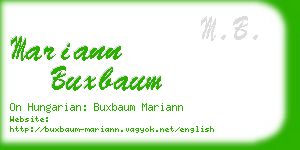 mariann buxbaum business card